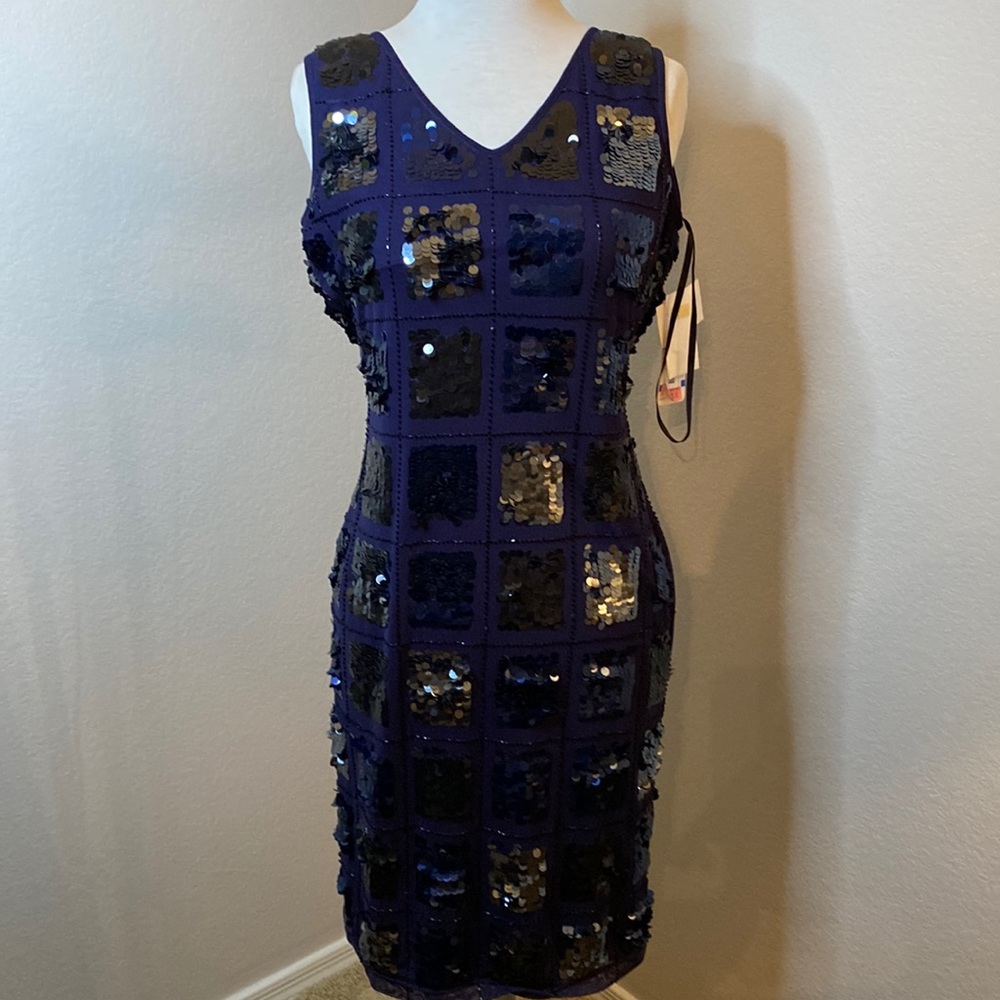 Rimini navy sequin sleeveless dress size 4 new